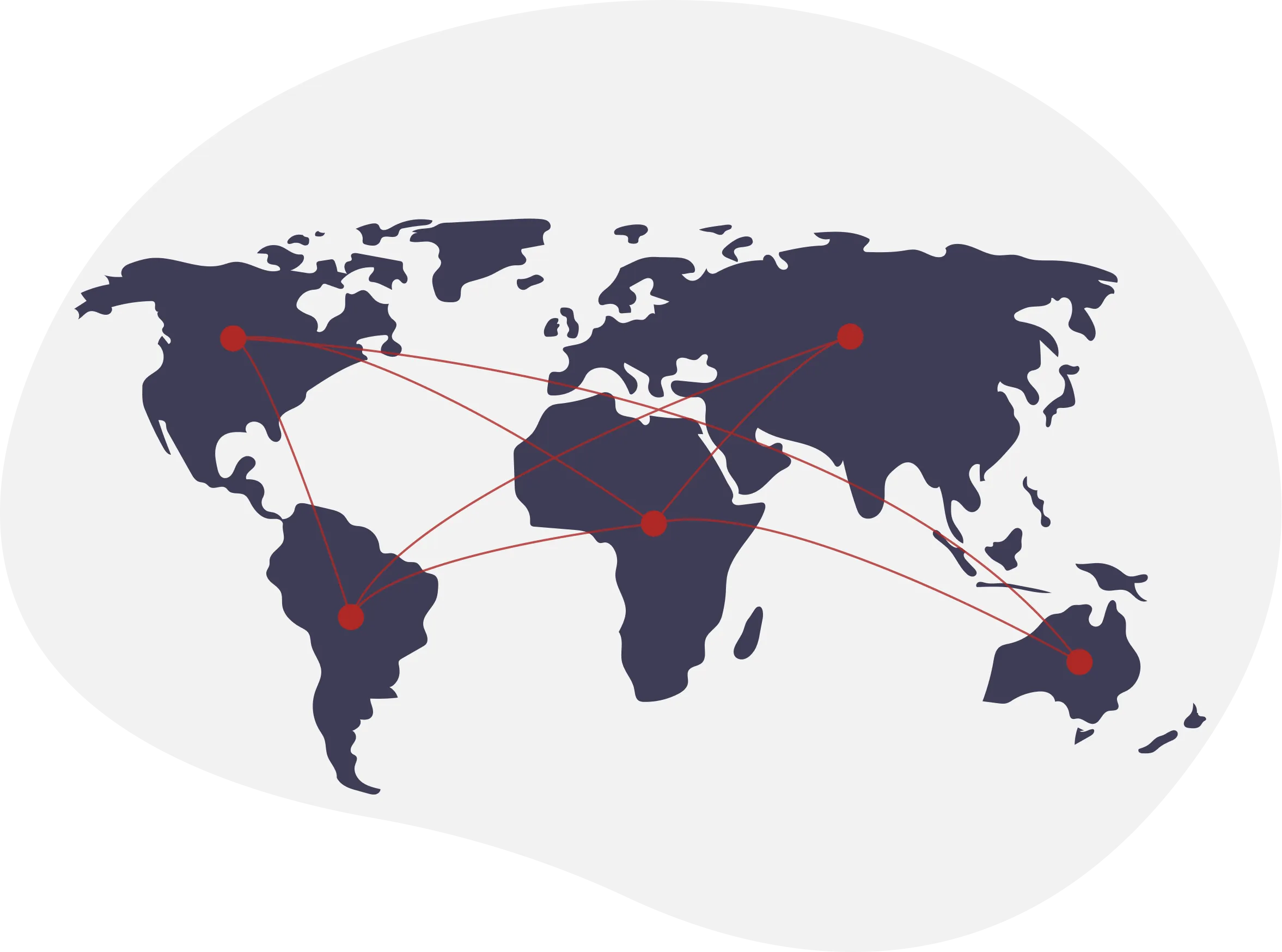 Illustration of global CDN map with connecting points