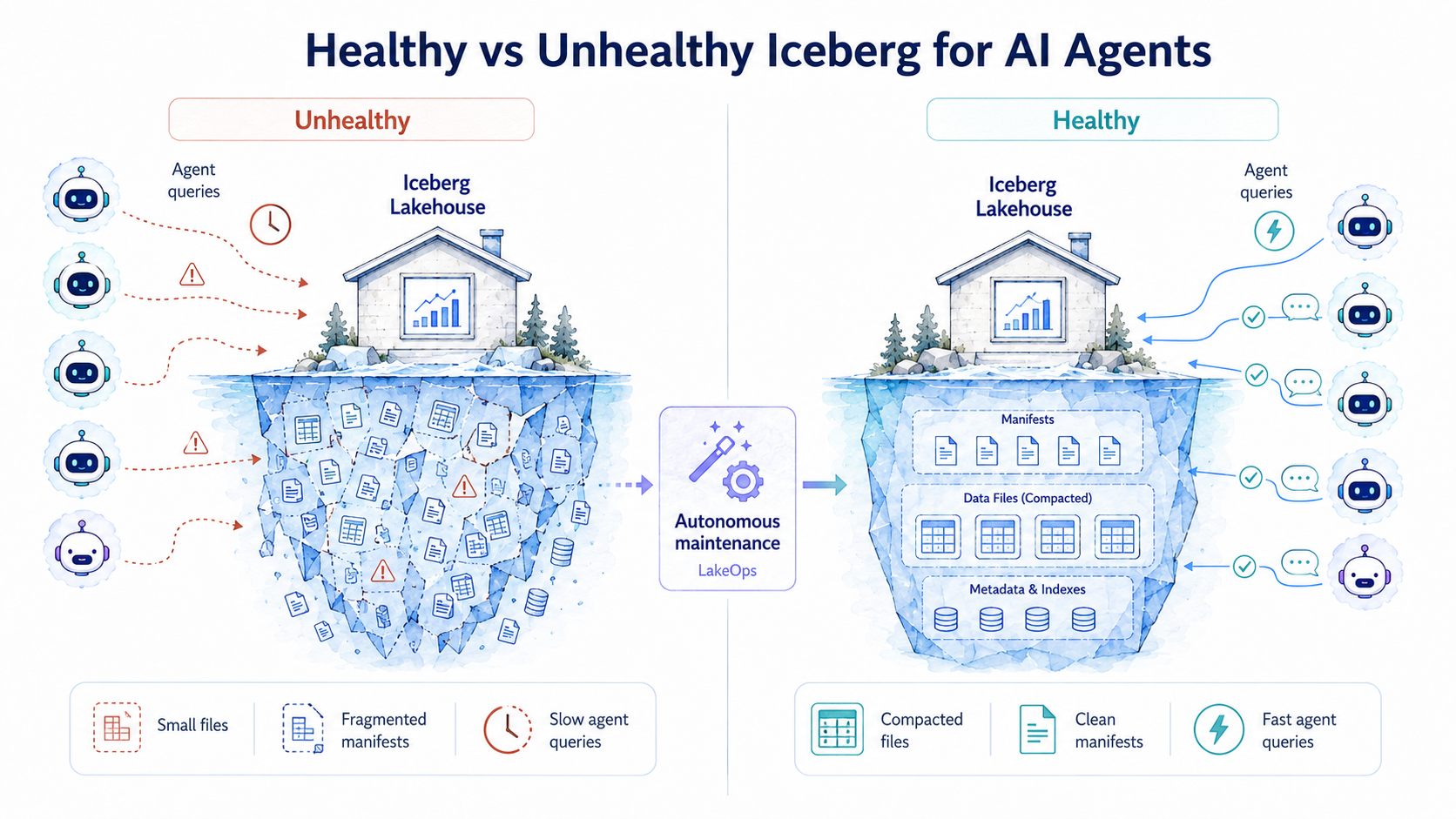 Healthy vs Unhealthy Iceberg tables — the impact of unresolved delete files