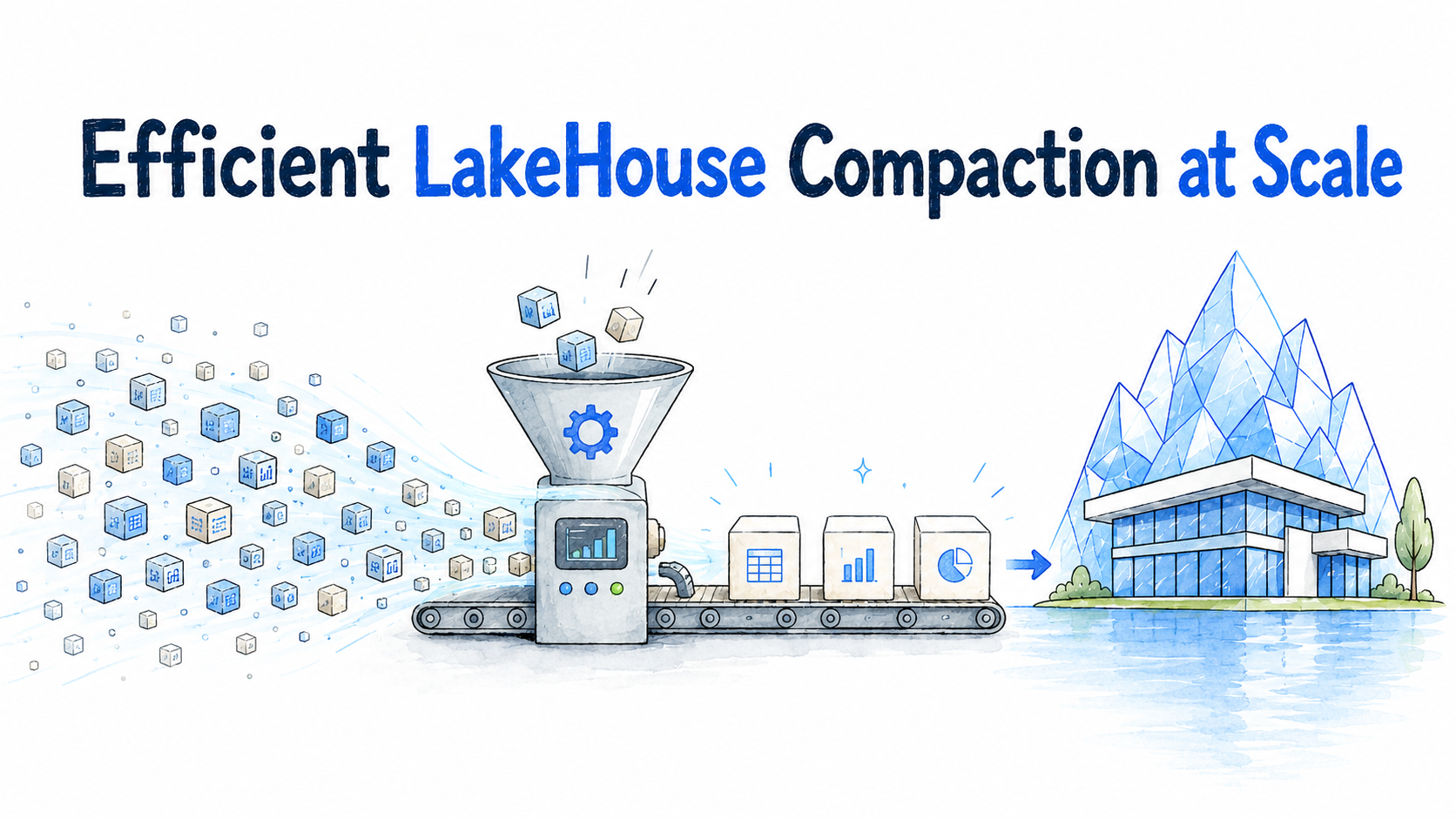 Efficient LakeHouse Compaction — small blocks funneled into optimized files