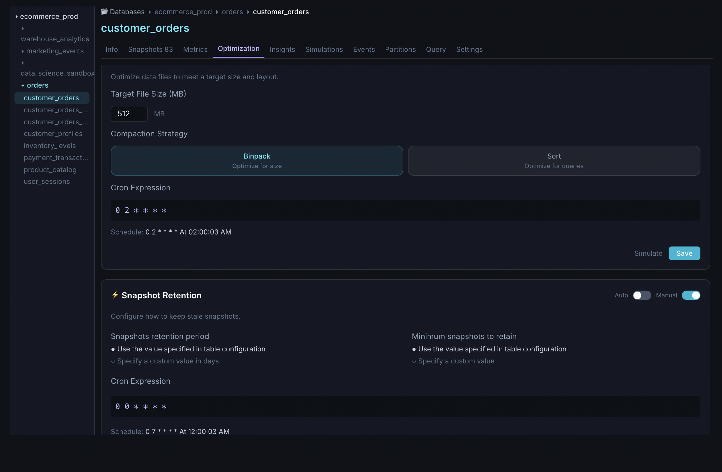 LakeOps Optimization — compaction and file management